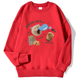 Fashion Womens Pullover Sleepy Cat American Retro Cute Print
