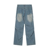 Men Jeans Pleated Loose Trendy