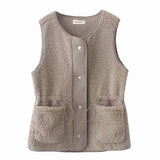 Women Vest Fall Lamb Wool Vest