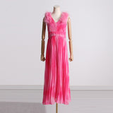 Bohemian Dress Pleated Feather Dress
