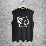 Purple Brand Distressed Tank T Shirts Distressed Sleeveless T-shirt Vest