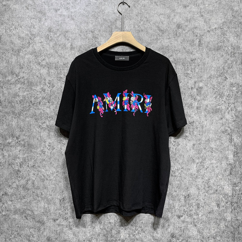 Amiri T Shirt Casual Hip Hop High Street round Neck Short Sleeve T-shirt