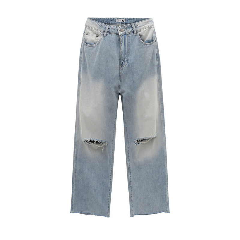 Men Jeans Ripped Hip Hop Loose Leisure