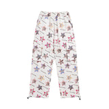 Cargo Pants Summer Cat Full Printed Drawstring