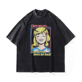 Men T-Shirt Cartoon Southeast Vintage Print Loose