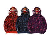 Ape Hoodie Double Hat Tiger Head Sweater Men's Cardigan