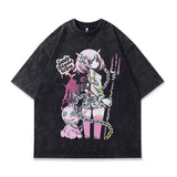 Men T-Shirt Cartoon Print Loose All-Match