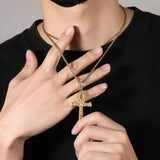 Jewelry Hip Hop Vintage Anhe Cross Pendant Copper Zircon Crosses Spectrum St. Valentine's