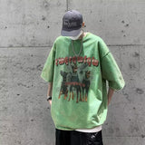 Men T Shirt Summer Retro Distressed