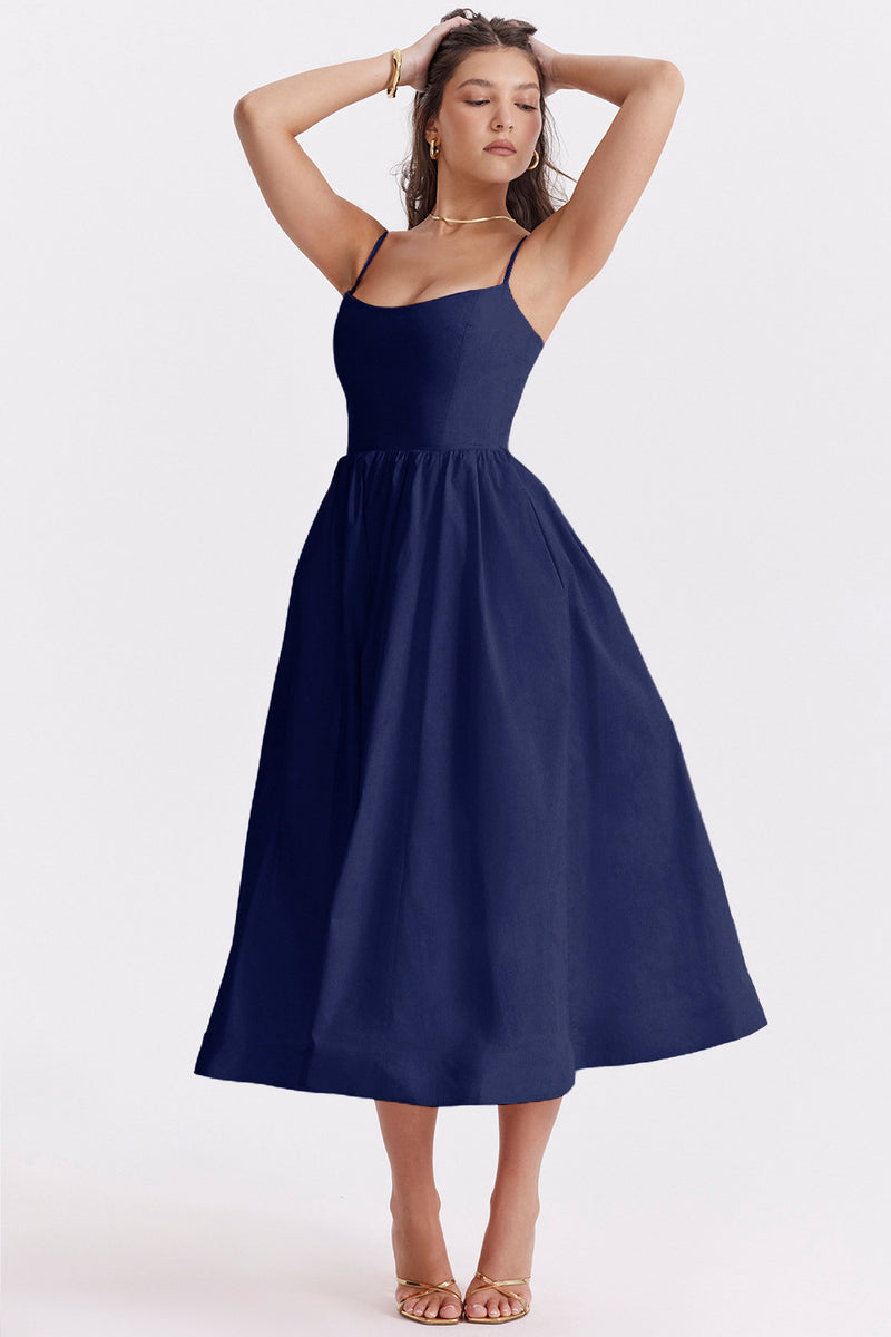 Women Dress Sexy Backless Spaghetti Straps Gentle Dress