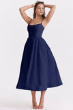 Women Dress Sexy Backless Spaghetti Straps Gentle Dress
