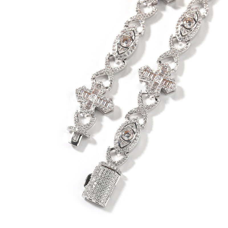 Bracelet Copper Zircon Eye Cross Vintage Crosses St. Valentine's Spectrum