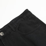 Men Jeans Metal Buttons Split Casual