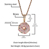Jewelry Diamond Colored Donut Pendant Necklace ins St. Valentine's Royalty Angel Pieces