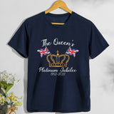 Inspired by Queen's Platinum Jubilee 2022 Elizabeth 70 Years T-shirt Short Sleeve T-shirt plus Size Loose