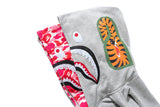 Bathing Ape Hoodie Grey Pink Double Hood Cardigan Zip Hooded Fleece Shark