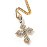 Jewelry Zircon Cross Pendant Necklace Vintage Hip Hop Necklace Crosses Spectrum Royalty