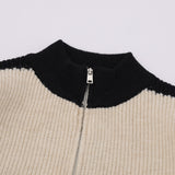 Men Sweater Half Zipped Stand Collar Sweater Five-Pointed Star