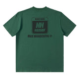 Men T-Shirt Oversize Letter Print Heavy Short Sleeve Loose