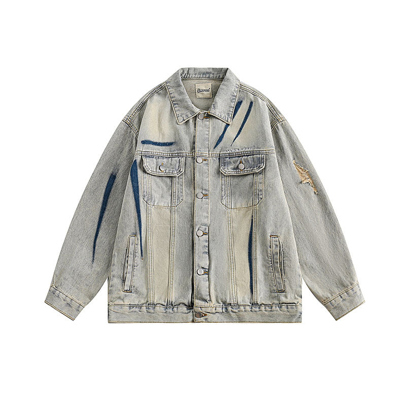 Women Jackets Retro Minority Design Distressed Lapel