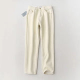 Women Jeans Fleece-lined Slim Fit Thickened Slimming