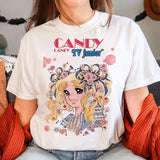 Candy Candy tshirt women Japanese tshirt female 2000s clothe