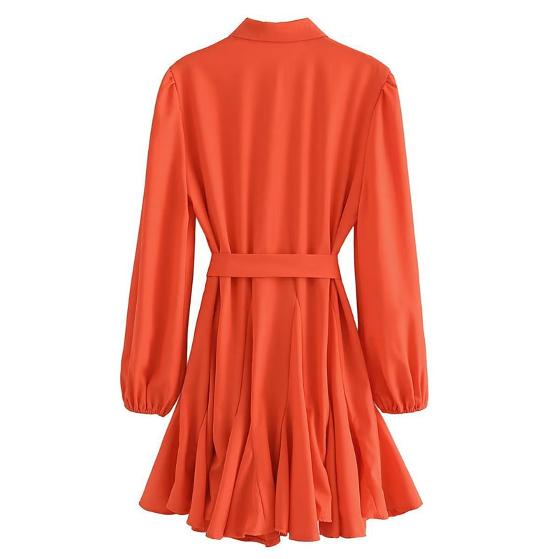 Women Dresses Elegant French Shirt Dress