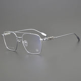 CHH Chrome Hearts Glasses Pure Titanium Ultra Light Wide Large Face Double Beam Myopia Glasses Frame