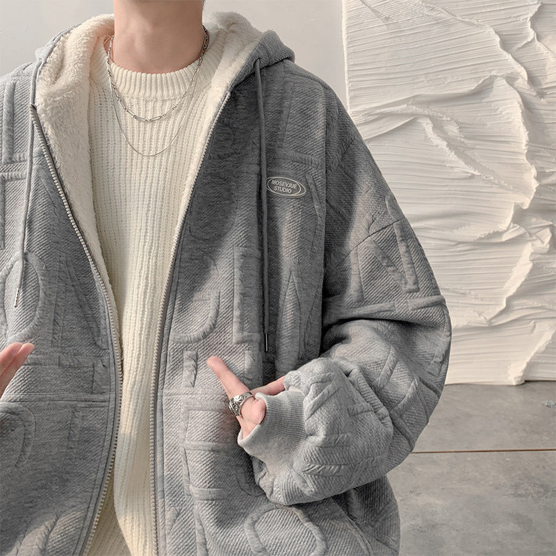 Men Cotton Coat Lamb Wool Winter Thick Cotton Coat