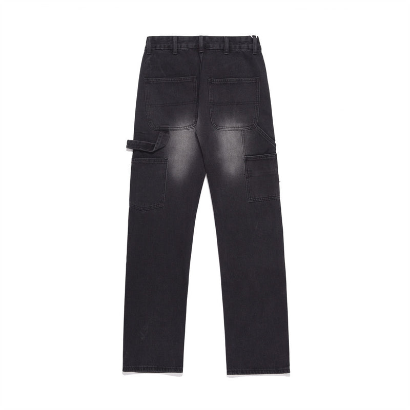 Men Jeans Inkjet Pleated Loose Casual