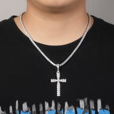 Jewelry Pendant Real Gold Copper Plated Zircon Cross Necklace Crosses Spectrum