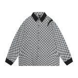Men Long Sleeved T Shirt Contrast Color Long Sleeves Shirt Spring and Autumn High Street Loose Turn Button Shirt