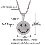 JewelrySmile Expression Round Zircon Pendant