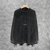 Purple Brand Distressed Long Sleeve Shirt Fashion Distressed Loose Long-sleeved Top