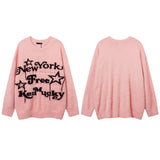 Women Sweater Star Soft Knitted Sweater Vintage