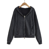 Women Hoodie Heavy Retro Hot Girl Distressed