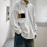 Men Shirts Stitching Loose Casual Jacket