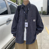 Men's Shirts Corduroy Shirt Summer Thin
