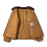 Mens Vintage Jackets Vintage Lapel Jacket Padded Color Matching Cotton Clothing