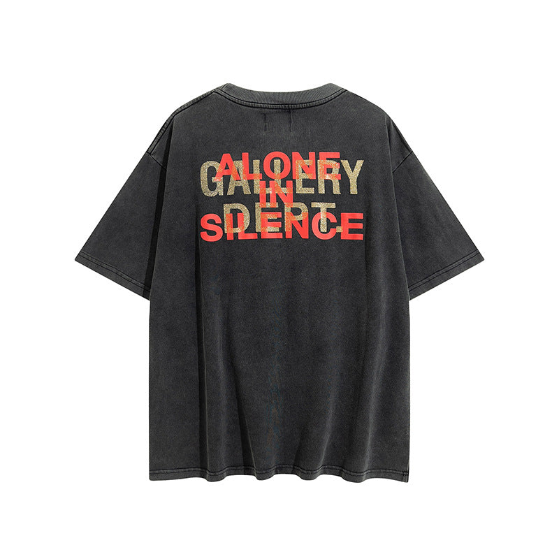 Gallery Dept T Shirts Gallery Dept Printed round Neck Retro Short Sleeve T-shirt Loose Short Sleeve