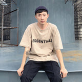 Fog Fear of God Essentials T Shirt Double Line Short Sleeve Letter Drop Shoulder Loose T-shirt