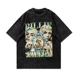 Men T-Shirt Vintage Butterfly Skull Printed Short Sleeve T-shirt