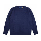 Ralph Lauren Knitted sweaters RL pony logo embroidered twist crew neck long-sleeved knitted sweater