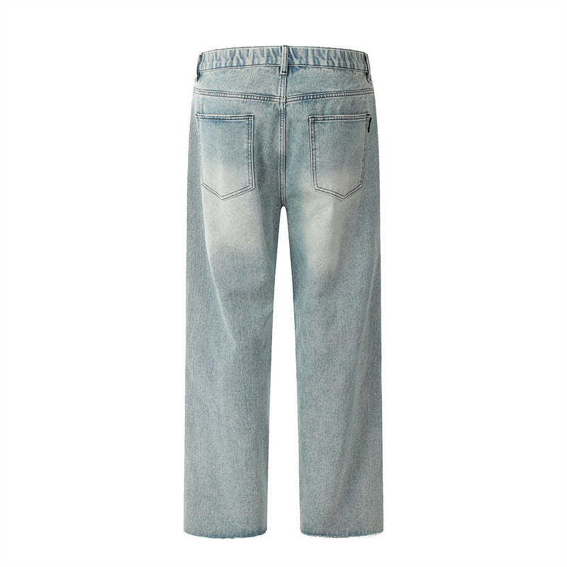 Men Jeans Ripped Frayed Casual Loose