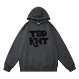 Men Fleece Lined Hoodie Embroidered Letter Hooded Sweater Men's Ins Loose Casual Autumn and Winter