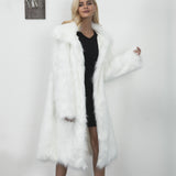 Women Fur Jacket Fashionable Warm Long-Cut Coat