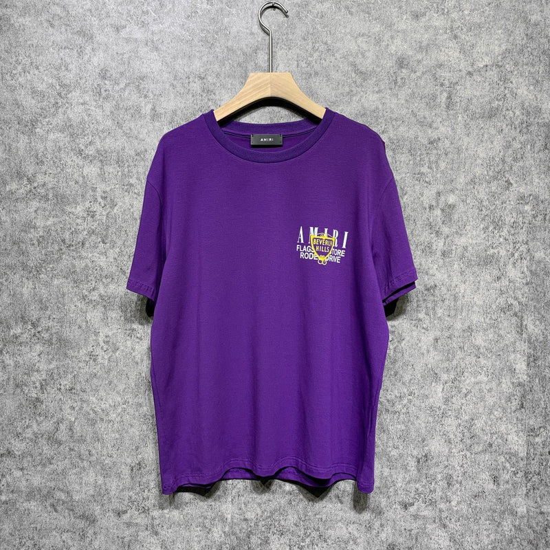 Amiri T Shirt Printed Casual Hip Hop High Street round Neck Short Sleeve T-shirt