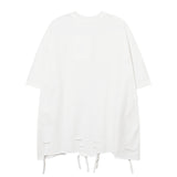 Men T-Shirt Cross Irregular Ripped