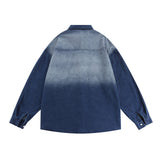 Men Long Sleeved T Shirt Denim Shirt Men Cartoon Embroidery Rabbit Long Sleeve Shirt Coat