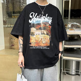 Men T Shirt Summer Heavy Cotton Teenagers